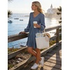 image:imageZESICA Womens Fall Casual Long Sleeve V Neck Boho Mini DressDustyblue