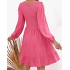 image:imageZESICA Womens Fall Casual Long Sleeve V Neck Boho Mini DressHotpink