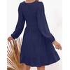 image:imageZESICA Womens Fall Casual Long Sleeve V Neck Boho Mini DressNavy