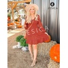 image:imageZESICA Womens Fall Casual Long Sleeve V Neck Boho Mini DressRed