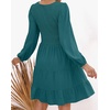 image:imageZESICA Womens Fall Casual Long Sleeve V Neck Boho Mini DressTealgreen