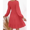 image:imageZESICA Womens Fall Casual Long Sleeve V Neck Boho Mini DressWatermelon