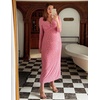 image:imageZESICA Womens Fall Floral Long Sleeve Bodycon Dress 2026 Elegant V Neck Cocktail Party Long Midi DressesPink
