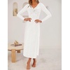 image:imageZESICA Womens Fall Floral Long Sleeve Bodycon Dress 2026 Elegant V Neck Cocktail Party Long Midi DressesWhite