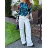 image:imageZESICA Womens Fall Floral Long Sleeve Tops Mesh Fitted ShirtsBlue