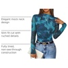 image:imageZESICA Womens Fall Floral Long Sleeve Tops Mesh Fitted ShirtsBlue