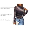 image:imageZESICA Womens Fall Floral Long Sleeve Tops Mesh Fitted ShirtsDark Purple
