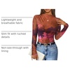 image:imageZESICA Womens Fall Floral Long Sleeve Tops Mesh Fitted ShirtsPurple