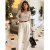 image:imageZESICA Womens Fall Lace Long Sleeve Tops Sexy V Neck Going Out ShirtsApricot