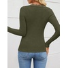 image:imageZESICA Womens Fall Lace Long Sleeve Tops Sexy V Neck Going Out ShirtsArmy Green