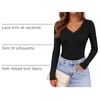 image:imageZESICA Womens Fall Lace Long Sleeve Tops Sexy V Neck Going Out ShirtsBlack