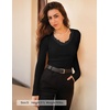 image:imageZESICA Womens Fall Lace Long Sleeve Tops Sexy V Neck Going Out ShirtsBlack