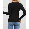 image:imageZESICA Womens Fall Lace Long Sleeve Tops Sexy V Neck Going Out ShirtsBlack