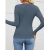 image:imageZESICA Womens Fall Lace Long Sleeve Tops Sexy V Neck Going Out ShirtsDusty Blue