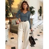 image:imageZESICA Womens Fall Lace Long Sleeve Tops Sexy V Neck Going Out ShirtsDusty Blue