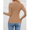 image:imageZESICA Womens Fall Lace Long Sleeve Tops Sexy V Neck Going Out ShirtsKhaki