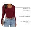 image:imageZESICA Womens Fall Lace Long Sleeve Tops Sexy V Neck Going Out ShirtsWine Red