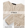 image:imageZESICA Womens Fall Long Sleeve Eyelet Embroidery Mini DressApricot