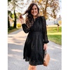 image:imageZESICA Womens Fall Long Sleeve Eyelet Embroidery Mini DressBlack