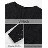 image:imageZESICA Womens Fall Long Sleeve Eyelet Embroidery Mini DressBlack