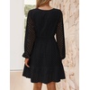 image:imageZESICA Womens Fall Long Sleeve Eyelet Embroidery Mini DressBlack
