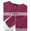 image:imageZESICA Womens Fall Long Sleeve Eyelet Embroidery Mini DressFuchsia