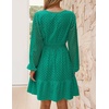 image:imageZESICA Womens Fall Long Sleeve Eyelet Embroidery Mini DressGreen
