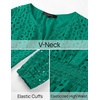 image:imageZESICA Womens Fall Long Sleeve Eyelet Embroidery Mini DressGreen