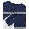 image:imageZESICA Womens Fall Long Sleeve Eyelet Embroidery Mini DressNavy