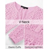 image:imageZESICA Womens Fall Long Sleeve Eyelet Embroidery Mini DressPink