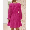 image:imageZESICA Womens Fall Long Sleeve Eyelet Embroidery Mini DressRose