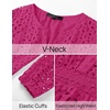 image:imageZESICA Womens Fall Long Sleeve Eyelet Embroidery Mini DressRose