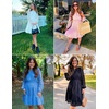 image:imageZESICA Womens Fall Long Sleeve Eyelet Embroidery Mini DressRose
