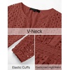 image:imageZESICA Womens Fall Long Sleeve Eyelet Embroidery Mini DressRust