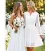 image:imageZESICA Womens Fall Long Sleeve Eyelet Embroidery Mini DressWhite