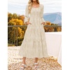 image:imageZESICA Womens Fall Long Sleeve Floral Wedding Guest Midi DressApricot