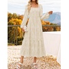 image:imageZESICA Womens Fall Long Sleeve Floral Wedding Guest Midi DressApricot