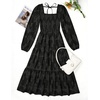 image:imageZESICA Womens Fall Long Sleeve Floral Wedding Guest Midi DressBlack