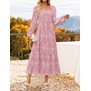 image:imageZESICA Womens Fall Long Sleeve Floral Wedding Guest Midi DressPink