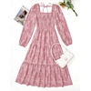 image:imageZESICA Womens Fall Long Sleeve Floral Wedding Guest Midi DressPink