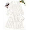 image:imageZESICA Womens Fall Long Sleeve Floral Wedding Guest Midi DressWhite