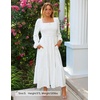 image:imageZESICA Womens Fall Long Sleeve Floral Wedding Guest Midi DressWhite