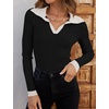 image:imageZESICA Womens Fall Long Sleeve Sweaters Casual Knitted TopsDim