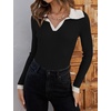 image:imageZESICA Womens Fall Long Sleeve Sweaters Casual Knitted TopsDim