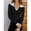image:imageZESICA Womens Fall Long Sleeve Sweaters Casual Knitted TopsDim