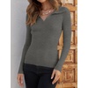 image:imageZESICA Womens Fall Long Sleeve Sweaters Casual Knitted TopsGrey