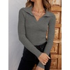 image:imageZESICA Womens Fall Long Sleeve Sweaters Casual Knitted TopsGrey