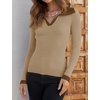 image:imageZESICA Womens Fall Long Sleeve Sweaters Casual Knitted TopsKhaki