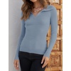 image:imageZESICA Womens Fall Long Sleeve Sweaters Casual Knitted TopsLightblue