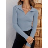 image:imageZESICA Womens Fall Long Sleeve Sweaters Casual Knitted TopsLightblue